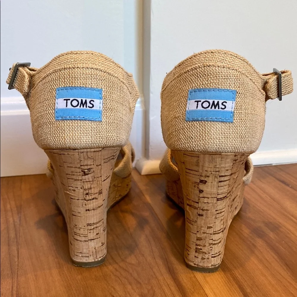 EUC Toms Cork Wedge Strappy Sandals - Picture 3 of 13